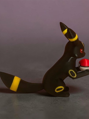 3D Printed Umbreon Figure with Poké Ball new