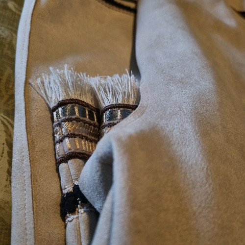 Zara boho suede coat like new with embroidered sleeves XS