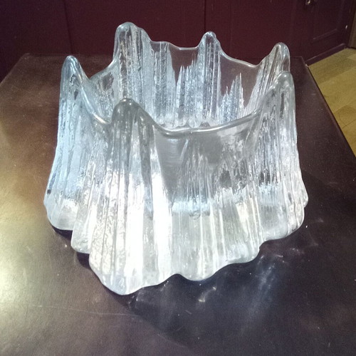 Nybro Volcano Glass Candle Holder 1985 like new