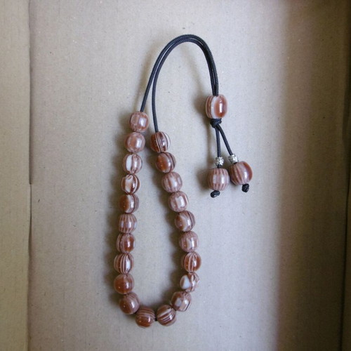Handmade komboloi with 21+1+2 brown acrylic beads made to order