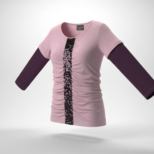 Allouette two-tone blouse with sequins No 6 like new, pink purple