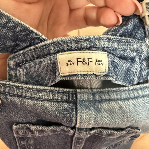 F&F denim romper like new, size 3/4 (98 cm)
