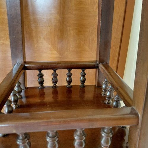 Traditional solid walnut flower stands set of 2 like new