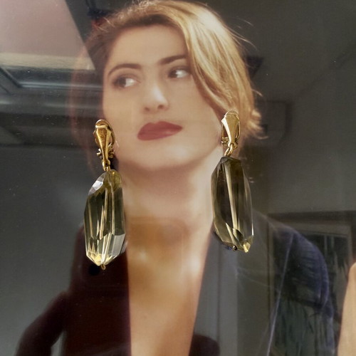 Smoky Quartz Earrings vintage, like new