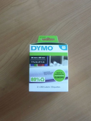 Dymo LW αυτοκόλλητες ετικέτες 36 x 89 mm, 2 ρολά με 260