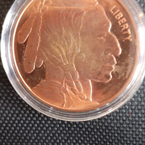 Buffalo collectible coin one ounce fine copper 999 like new