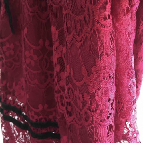 ZUIKI Cropped Lace Pants One Size Burgundy