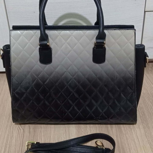 Lydc London tote bag used, black and gray ombre effect