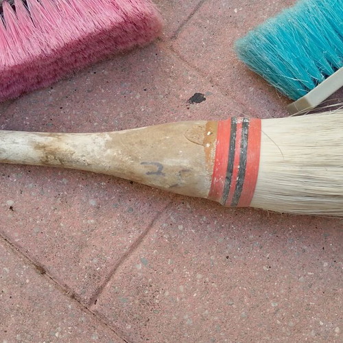 Set of whitewash brushes used, vintage