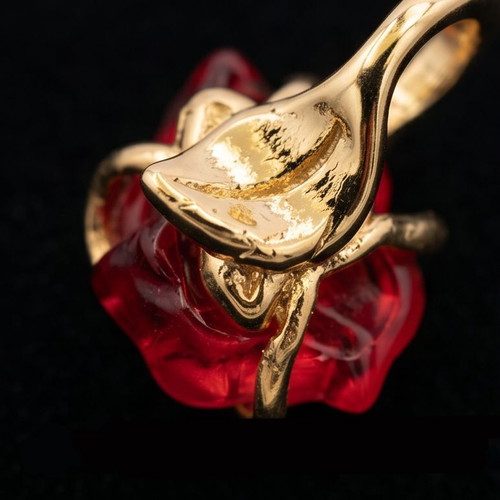 Charm Beauty & Beast enchanted rose with 14K gold plating new
