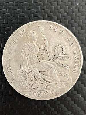 One Sol Peru 1889 silver coins used, 90% silver