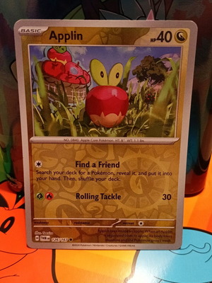 Κάρτα Pokémon Applin (TWM 126) σαν καινούργιο, Twilight Masquerade reverse