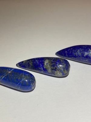 Lapis Lazuli polished natural drop-shaped set of 3