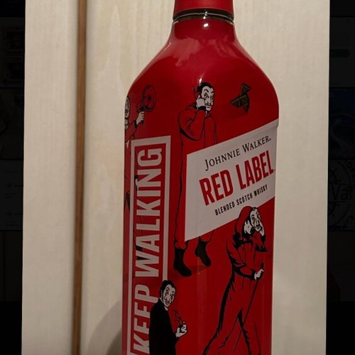 Johnnie Walker Red Label La Casa De Papel collectible empty bottle used