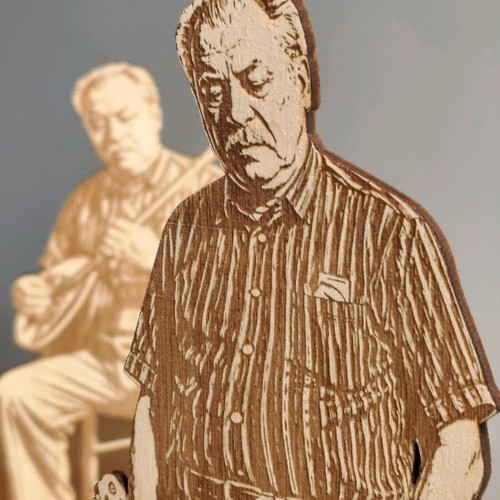 Set of 2 wooden figures Markos Vamvakaris new, rebetiko collection