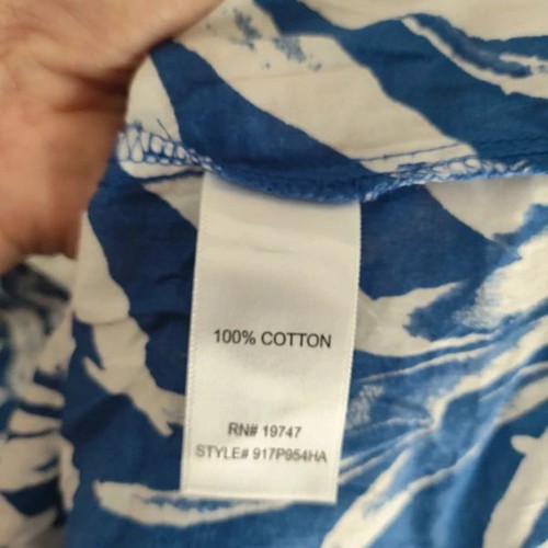 Counterparts women's cotton shirt XL like new, white and blue