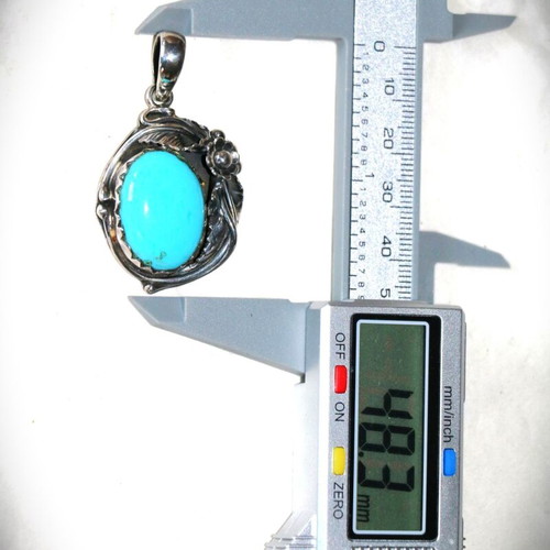 Turquoise Silver 925 Sterling Navajo Indian Pendant Necklace new