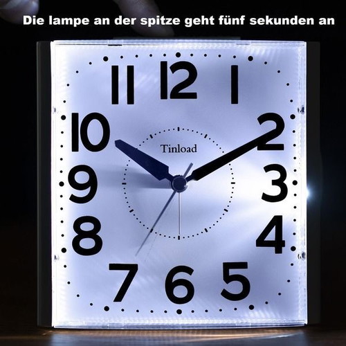 Tinload analog alarm clock 4.7 inch with night light and snooze