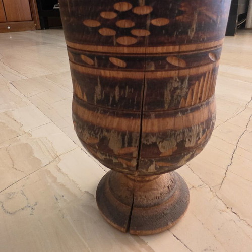 Wooden mortar and pestle