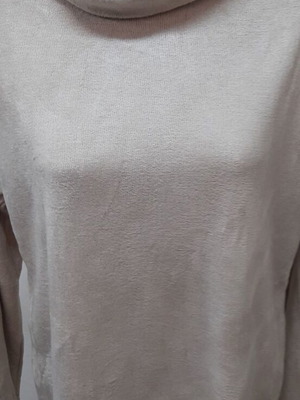 Beige women's polo with wide collar, like new, size XL