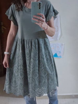 Βαμβακερό φόρεμα σαν καινούργιο, one size, πράσινο