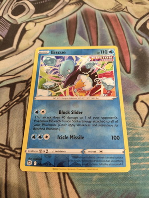 Eiscue Pokemon Card Reverse Holo Brilliant Stars like new