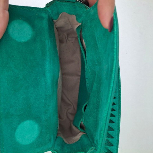 Women's leather shoulder bag Park House green new