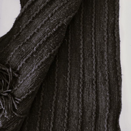 Black neck warmer and knitted scarf set