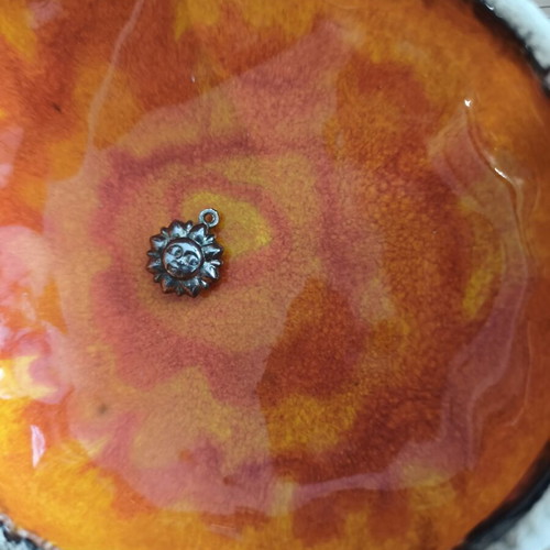 Sun pendant used, silver, without chain