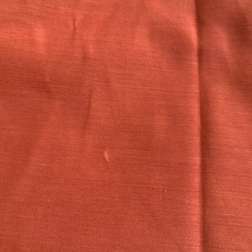 70s Shirt used, M/L, brown and red, stiff fabric