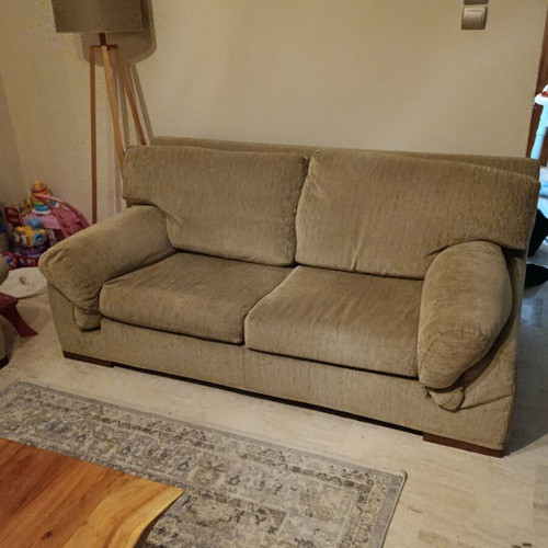 Living room sofa set used with removable Kalamata covers, table and sideboard
