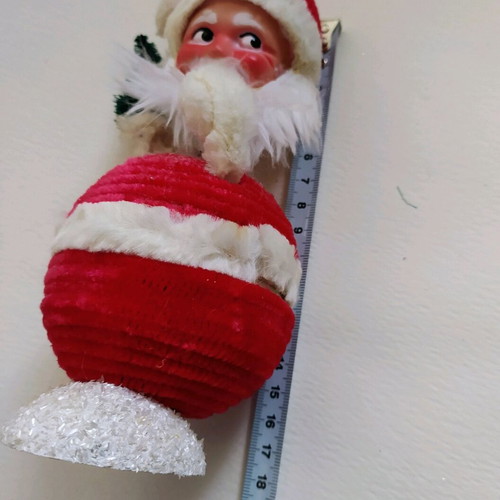 Vintage Christmas chenille candy box W.Germany like new