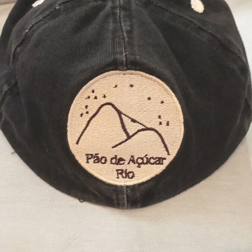 Vintage Pão de Açúcar Rio de Janeiro newsboy cap used, black corduroy
