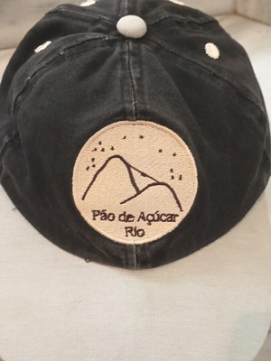Vintage Pão de Açúcar Rio de Janeiro newsboy cap used, black corduroy