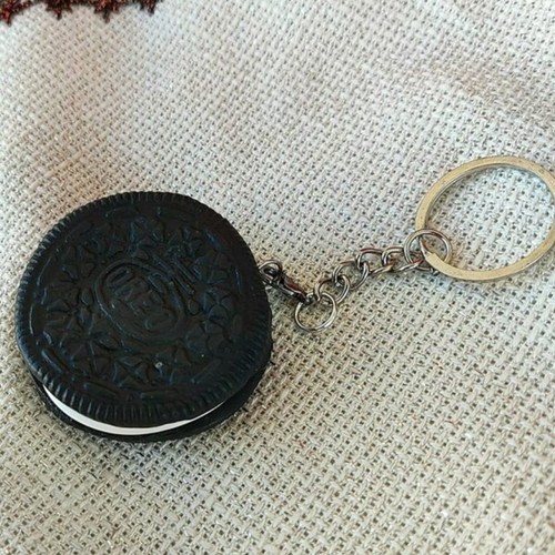 Oreo cookie necklace new handmade with black cord