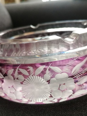 Murano Crystal Ashtray used with decorative design