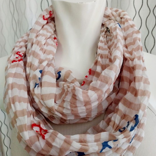 Lightweight neck scarf like new, multicolor cotton