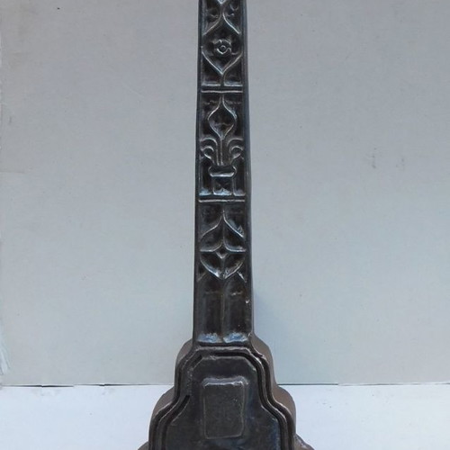 Cast iron andirons pair about 130 years old