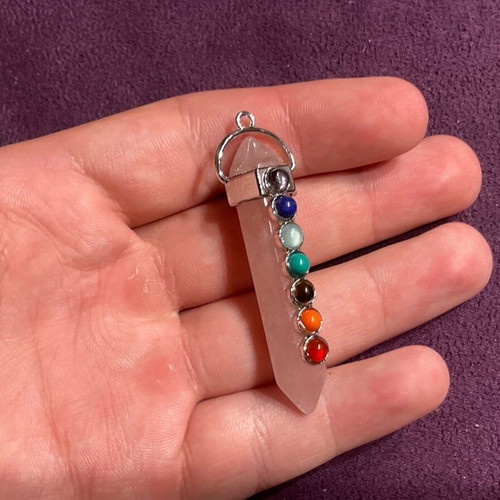 Rose Quartz Pendant 7 Chakra
