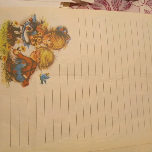 Vintage stationery used, set of 3 sheets