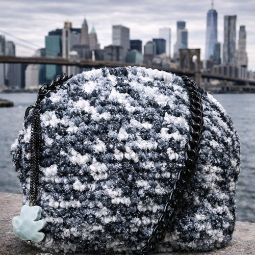 Handmade knitted crossbody bag multicolored new