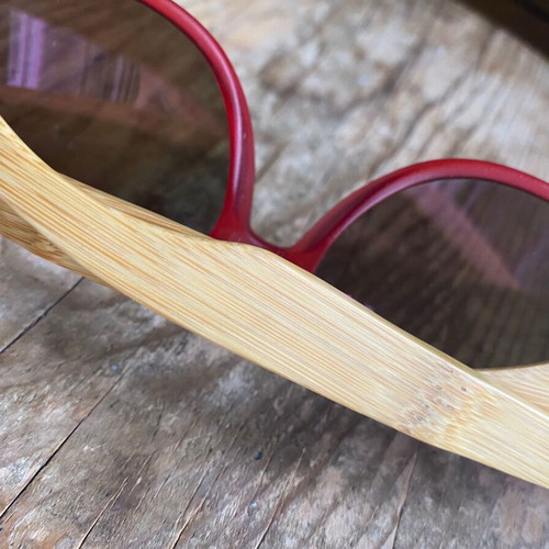 Polo Club Wood Limited Edition sunglasses like new, unisex, red