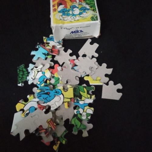 Smurf Baby puzzle vintage used, 1980s, missing 2 pieces