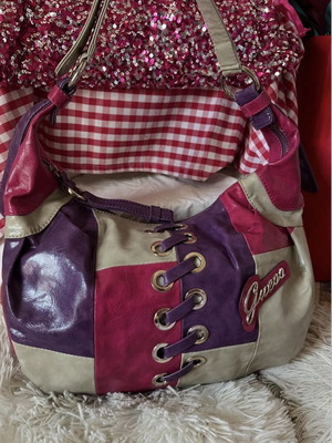 Guess shoulder bag Y2K patchwork design