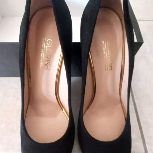 Glorish shoes new size 40 black with 12cm heel