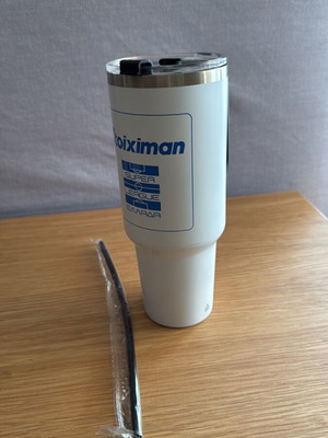 Super League Greece thermos white large with black straw new