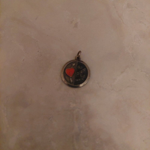 Necklace with red heart pendant used, θ σ αγαπώ για πάντα