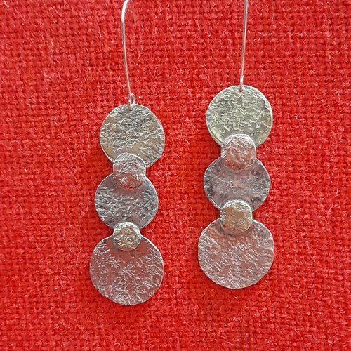 Handmade earrings new, mixed metals, 7.5 cm length