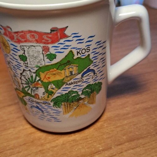 Mug used with Kos design and landscape