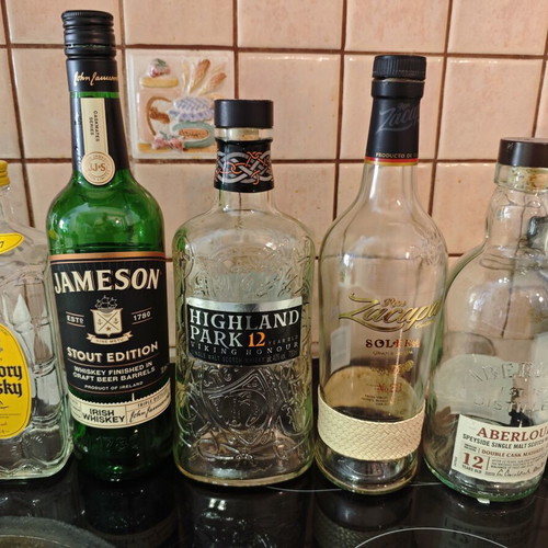 Empty bottles from premium spirits used, pack of 13